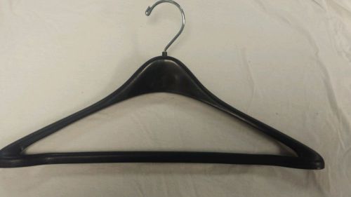 Heavy duty plastic suit hangers - concave - 17&#034; black  qty:30 for sale
