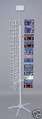 Post card greeting display rack postcard white 60 pockets 3 wings made in usa for sale