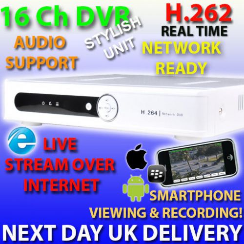 A16 16 CHANNEL CCTV DVR REAL TIME NETWORK VIDEO RECORDER 16CH 1000GB 1TB 2TB HDD