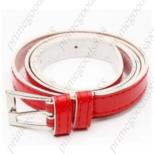 Cute Candy PU Buckle Women&#039;s Belt Girls Girl Lady Belts Strap in Red