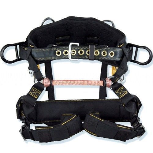 Deluxe arborist tree climbing saddle cougar harness w/ webbing bridge &amp; seat,xl for sale