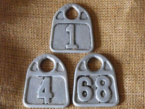 3 OLD ORIGINAL HASCO NEWPORT KY FARM CATTLE COW LIVESTOCK NUMBER EAR? TAG LOT