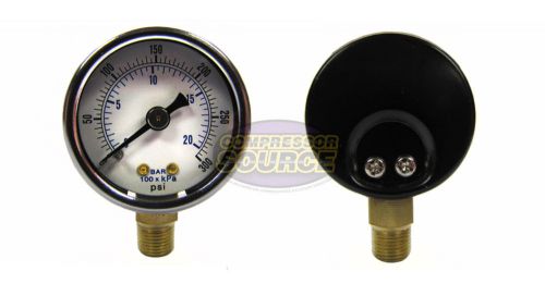 Quality 1/8&#034; npt air pressure gauge 0-300 psi side mnt / bottom mount 1.5&#034; face for sale