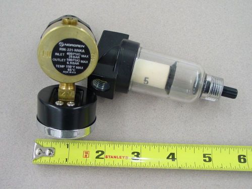 Norgren r06-221-nnka brass 1/4&#039; regulator with gauge and filter for sale