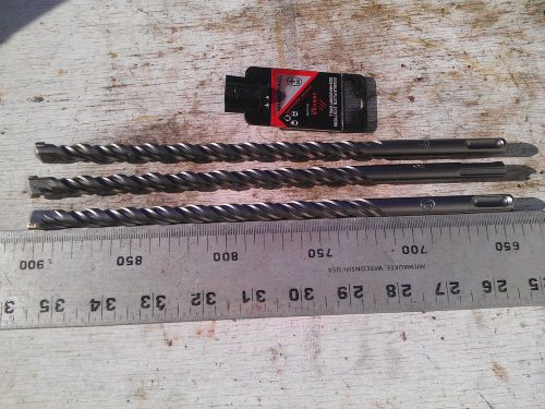 3x sds + plus hammer long drills drill bits size: 12mm l: 260mm, double-flutes for sale