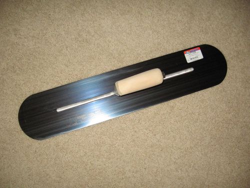 24&#034; x 5&#034; blue steel round end finish trowel - concrete tool made in the usa for sale