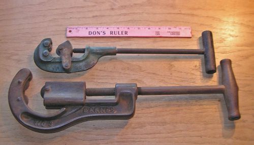 TWO LARGE HEAVY DUTY VINTAGE PIPE CUTTERS BARNES NO. 3 AND CRAFTSMAN NO. 1S tool