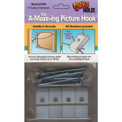 Ready america 4338 quakehold a-mazing picture hanger-anti fall picture hooks for sale