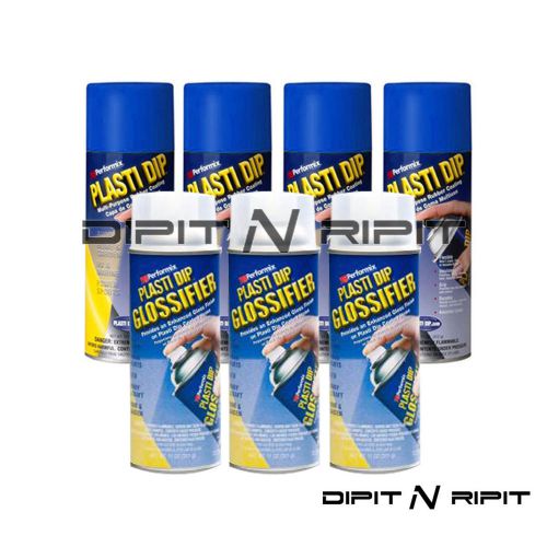 Performix plasti dip gloss wheel kit 4 blue 3 glossifier rubber dip spray for sale