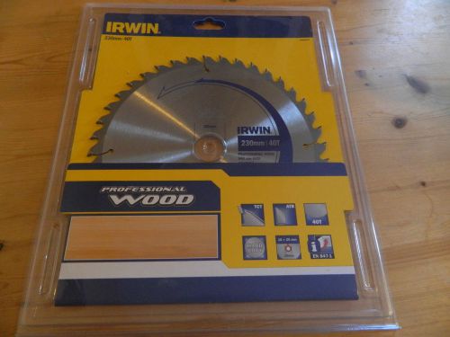 Irwin wood cut circular saw blade 230mm x 30 25 &amp; 16mm bore x 40 teeth tct for sale