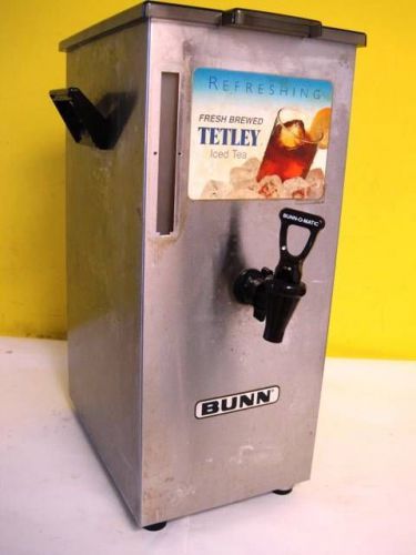 Bunn TD4T Tall Fresh Brewed Iced Tea Tetley Dispenser TD4 Brew Through Lid Used