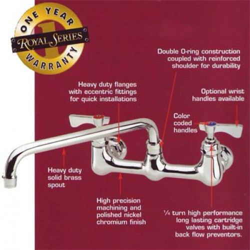 Krowne (14-812) 8&#034; wall-mounted faucet, royal series for sale
