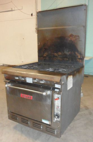 Heavy duty commercial grade &#034;vulcan&#034; 4 burner natural gas range with oven for sale