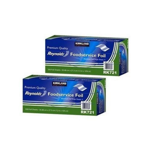 Foil sheets aluminum kirkland signature reynolds foodservice 500 count 2-pack for sale