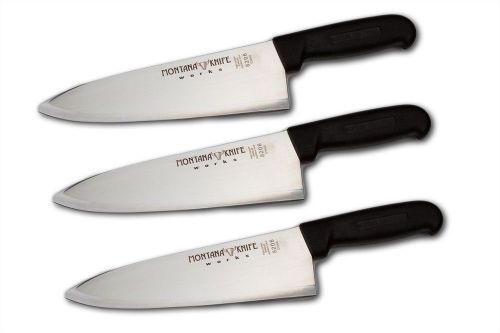 3 Montana Knifeworks 10&#034; Chef/Cook/French Knives - 8207 Brand New