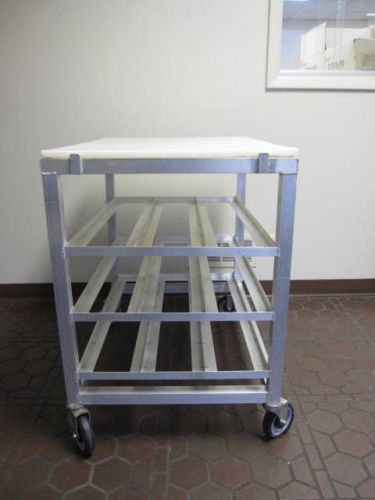 Aluminum welded can rack w/work top 25&#034;x35&#034;x35&#034;h  #10- can-45 capa. for sale