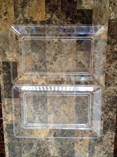 Lot Of 2 Clear Rectacular Plastic Trays