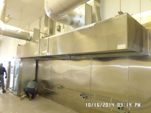 Captive air stainless exhaust hood 216&#034; x 54&#034; x 42&#034; w/ ansul, make up air, x fan for sale