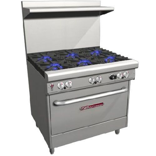 Southbend 4361a range, 36&#034; wide, 6 burners with standard grates (33,000 btu), wi for sale