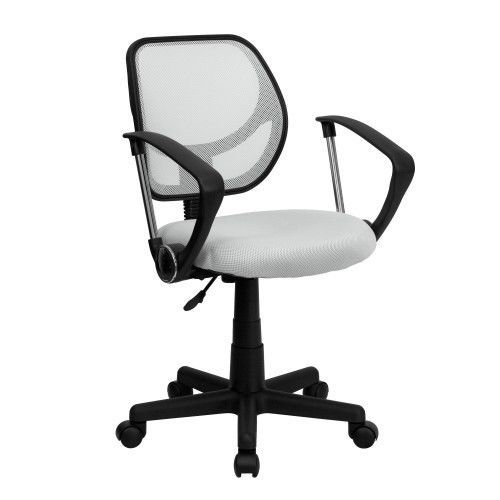 Flash Furniture WA-3074-WHT-A-GG Mid-Back White Mesh Task Chair and Computer Cha