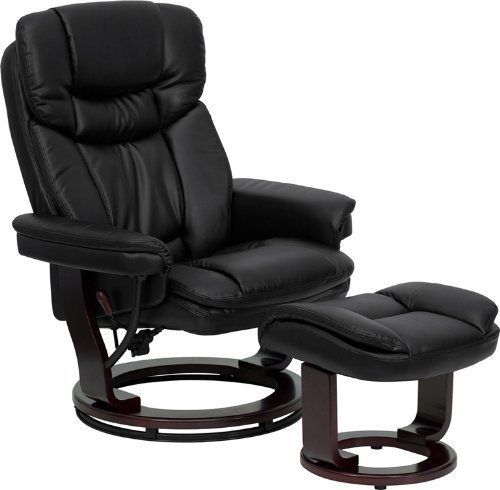 Flash furniturecontemporary black leather recliner/ottoman for sale