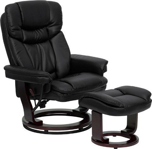 Flash FurnitureContemporary Black Leather Recliner/Ottoman