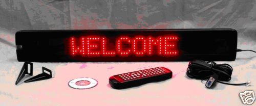 Red 4&#034;x26&#034; led sign programmable moving message display signage free shipping for sale