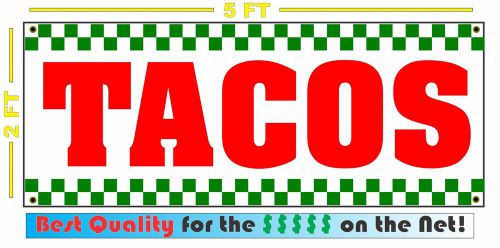 TACOS BANNER Sign NEW Shop Delivery Restaurant Stand or Cart Convenience Store