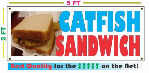 CATFISH SANDWICH on White Bread BANNER Sign Larger Size Best Quality for the $$$