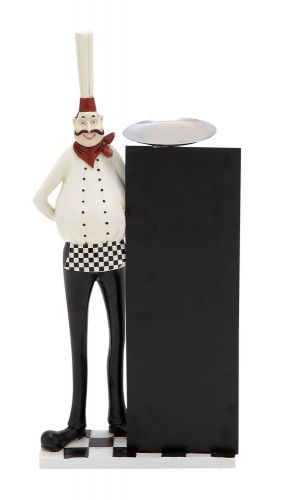 New Cute and Adorable 21.5&#034; Polystone Chef in Black and White