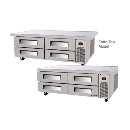 New turbo air 72&#034; super deluxe stainless steel chef base !! 4 drawers!! for sale