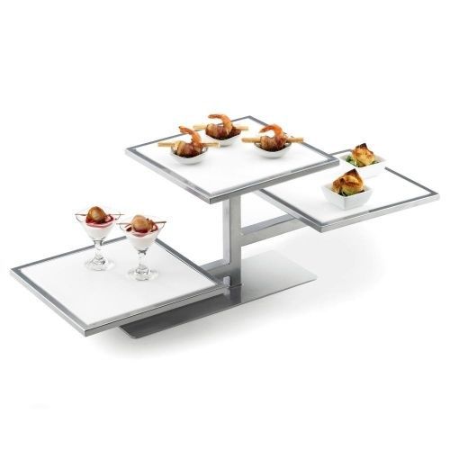 Cal-Mil 1140-74 Silver One By One Square 3-Tiered Riser Frame