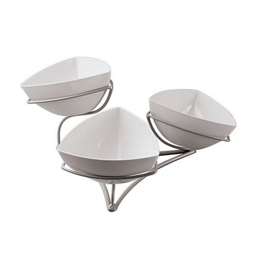 White Three-Level Contemporary Modern 1919 Display &amp; bowls