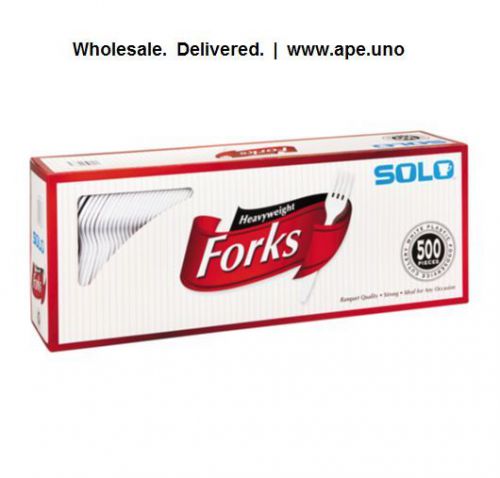 Solo Heavy Weight Plastic Forks White Disposable 500 Ct Food Service Banquets