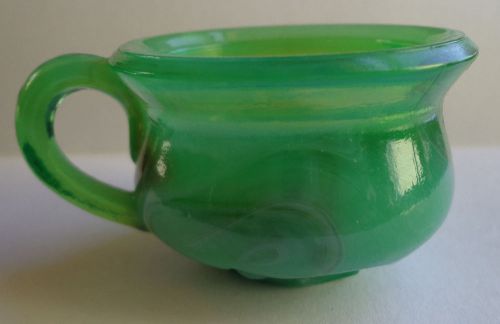 Early 78-83 Green Slag glass Chamber pot toothpick holder boyd mug marble Estate