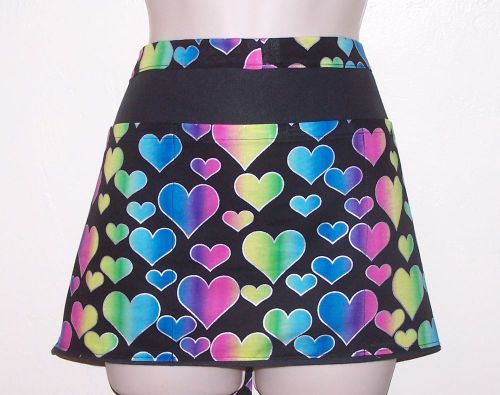 Hand Made waitress APRON, 3 pockets,HEARTS 6374