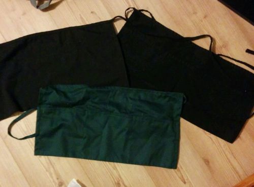 Lot of Serving aprons 2 black and one green