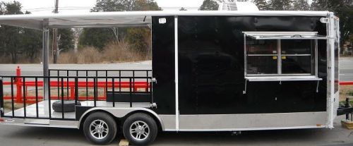 Concession trailer 8.5&#039;x24&#039; black - bbq smoker concession food event for sale