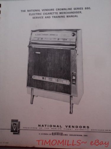 c.1960 National Vendors Crownline Electric Cigarette Merchandiser Service Manual