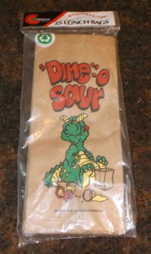 Lot Of 25 Vintage Conimar Paper Lunch Bags Dineosaur Dinosuar 1991 NEW