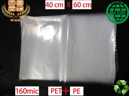 10 WHB 40x60cm 160 mic or 6 mil PET+PE clear bags Slide unsealed packing bags