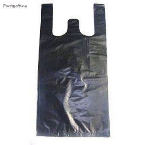 1500ct 1/10 plastic t-shirt bag 8x4x15 black retail shopping bags wholesale for sale