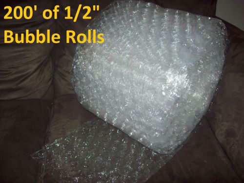 200 Feet Bubble Wrap/Roll! 12&#034; Wide! 1/2&#034; LARGE Bubbles! Perforated Every 12&#034;