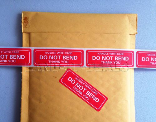 500 DO NOT BEND HANDLE WITH CARE Stickers labels 4 shipping 1&#034;x3&#034; (2.5x7.6 cm)