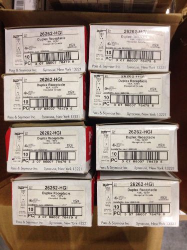 New Pass&amp; Seymour 26262-HGI Receptacle, 15A, 125V  ivory Lot Of 10