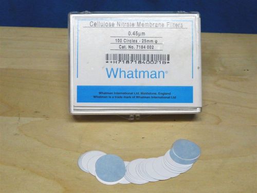 NEW * Whatman * CELLULOSE NITRATE MEMBRANE FILTERS * .45um ~ 100 Circles - 25mm