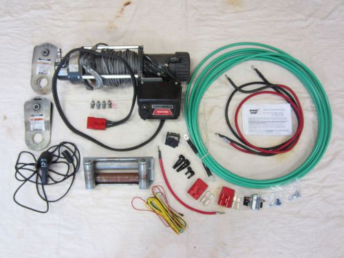 *lot-deal* warn 9.5xp 9500lb 12vdc electric winch with wiring &amp; mounting extras for sale