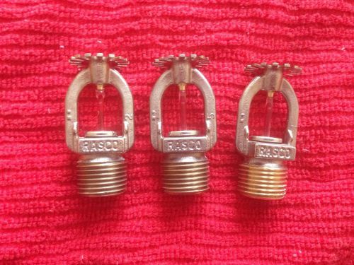 3 RASCO  Fire Sprinkler Heads Red Filled  Brass  Steampunk Industrial art  lot C