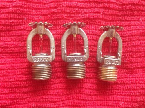 3 RASCO  Fire Sprinkler Heads Red Filled  Brass  Steampunk Industrial art  lot C