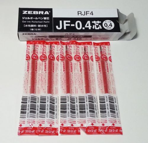 Free shipping (RED Colour)10pcs refill Zebra sarasa JF-0.4mm
